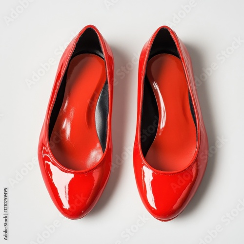 Bright red rounded ballet flats perfect for casual and semi-formal occasions