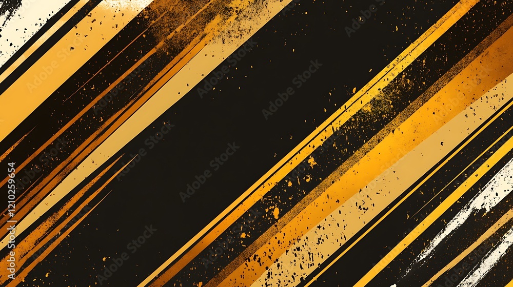 Abstract Gold and Black Diagonal Stripes Background