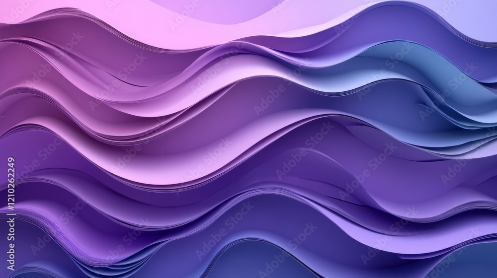 Fototapeta premium Abstract Wavy Background with Purple Blue Pink Gradient