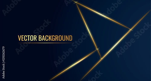 Realistic luxury background with gold lines with lighting effect and sparkle 