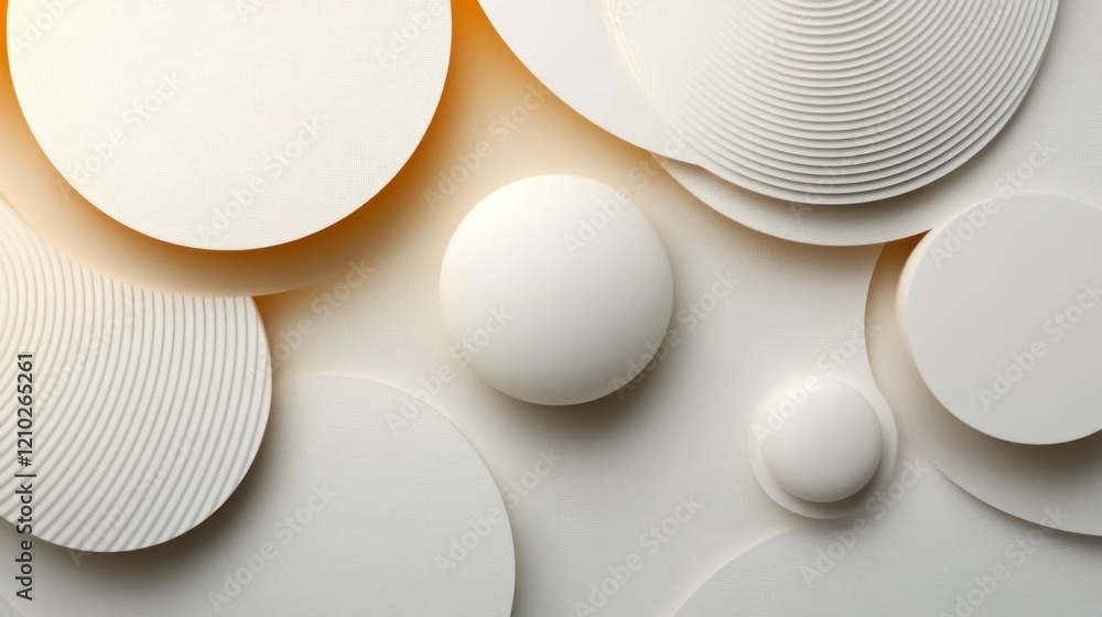 Abstract Cream and White Geometric Shapes Background Abstract Cream and White Geometric Shapes Background