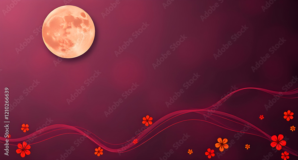 moon background design and flower for background uses theme for text writing moon background design and flower for background uses theme for text writing