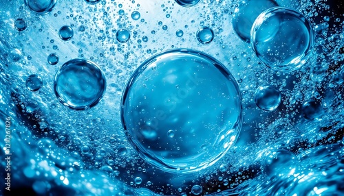 Wallpaper Mural Clear blue water bubbles, eps Torontodigital.ca