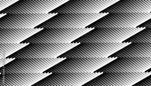 Black and white seamless geometric pattern for sporty and modern background. Easily recoloured at your discretion. Vector Format Illustration 