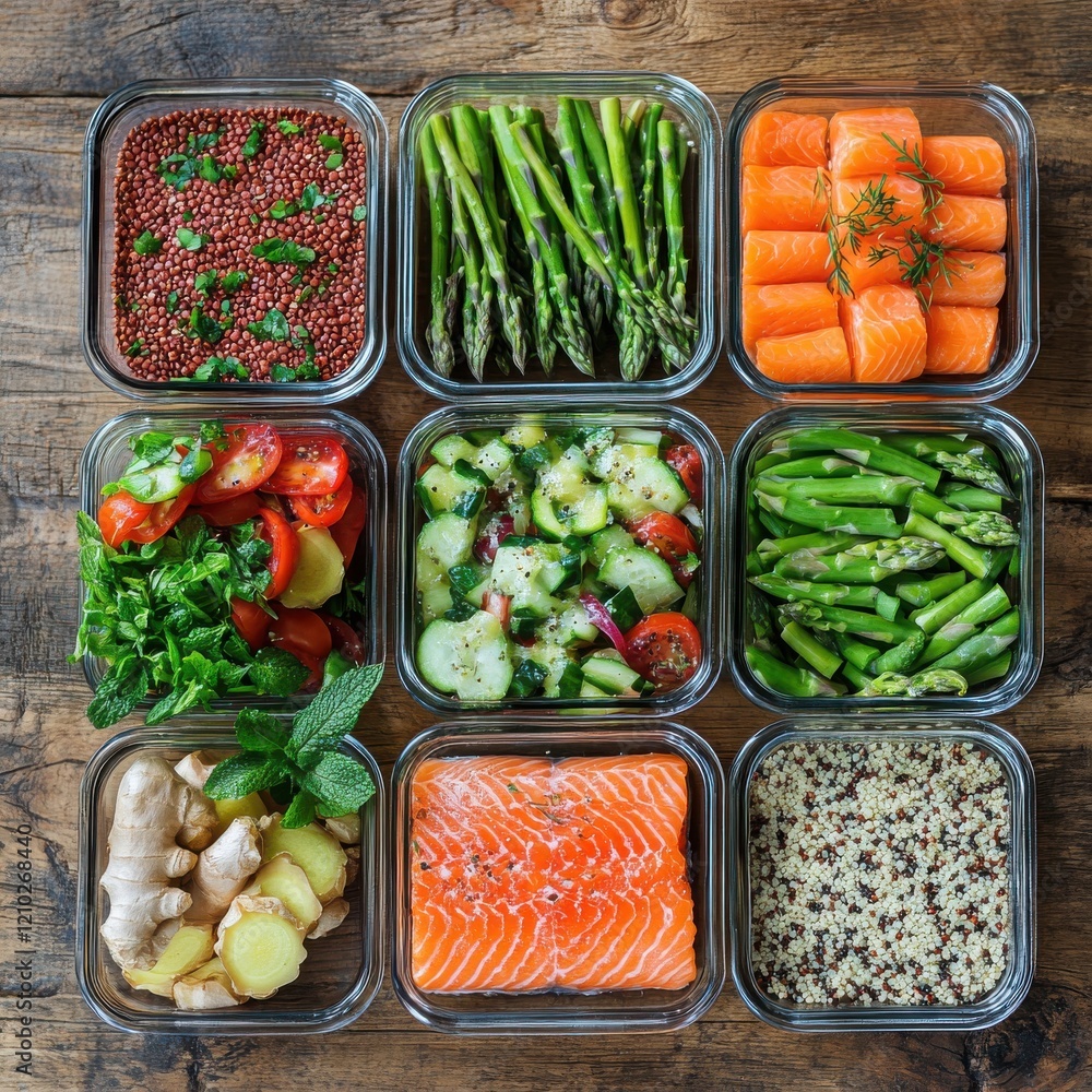 Healthy Meal Prep with Assorted Ingredients Healthy Meal Prep with Assorted Ingredients