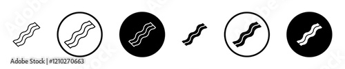 Bacon icons in black and blue set