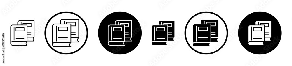 Book copy icon set in black filled and stroke line style. Book copy icon set in black filled and stroke line style.