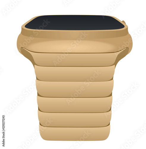 Golden smart hand watch. vector illustration