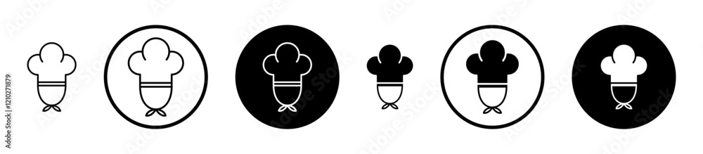 chef icon set in black filled and stroke line style. chef icon set in black filled and stroke line style.
