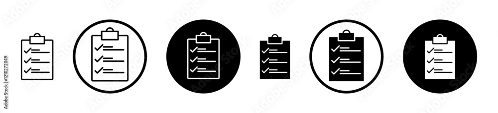 Clipboard icons vector pack in black and blue colors Clipboard icons vector pack in black and blue colors