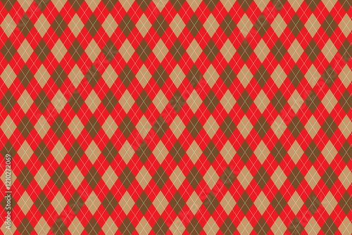 seamless diamond argyle striking pattern with redbackground carpet 	