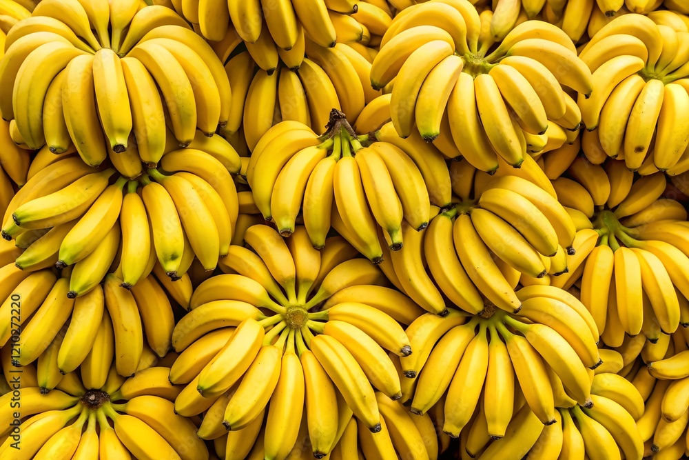 Close-Up of Fresh Yellow Bananas Stacked Together Close-Up of Fresh Yellow Bananas Stacked Together