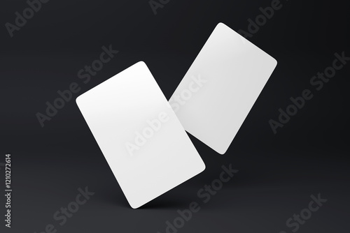 Rounded Corner Businesscard mockup（角丸名刺2枚モックアップ ｜ 黒背景）