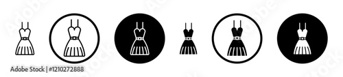 Dress icons vector pack in black and blue colors