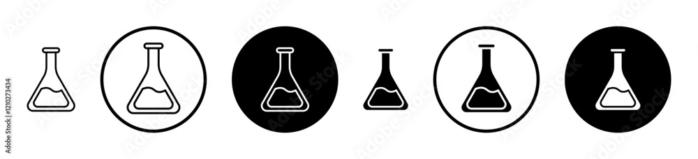 Flask icons vector pack in black and blue colors Flask icons vector pack in black and blue colors