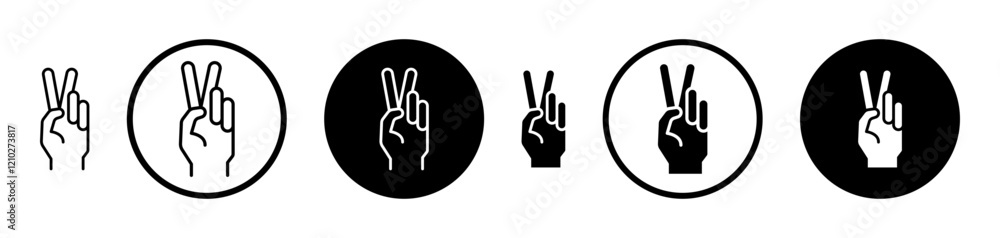 Hand scissors icon set in black filled and stroke line style. Hand scissors icon set in black filled and stroke line style.