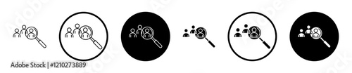 Hiring icons in black and blue set