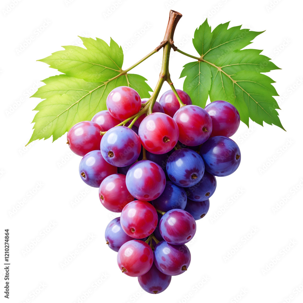Fototapeta premium cutout batch of Grapes isolated on transparent or white background, transparent png