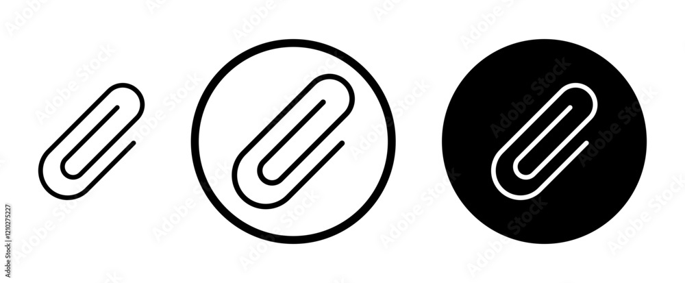 Paperclip icons vector pack in black and blue colors Paperclip icons vector pack in black and blue colors