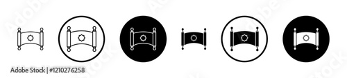 Scroll Torah icon set in black filled and stroke line style.