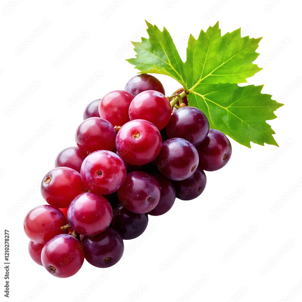 Fototapeta premium cutout batch of Grapes isolated on transparent or white background, transparent png