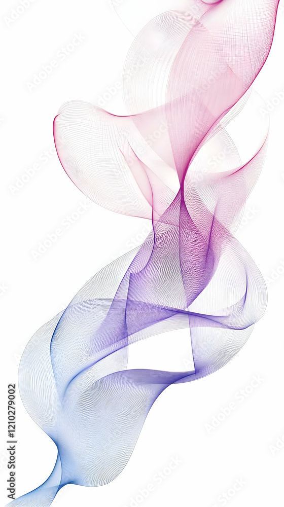 Abstract swirling smoke, white background, design element Abstract swirling smoke, white background, design element