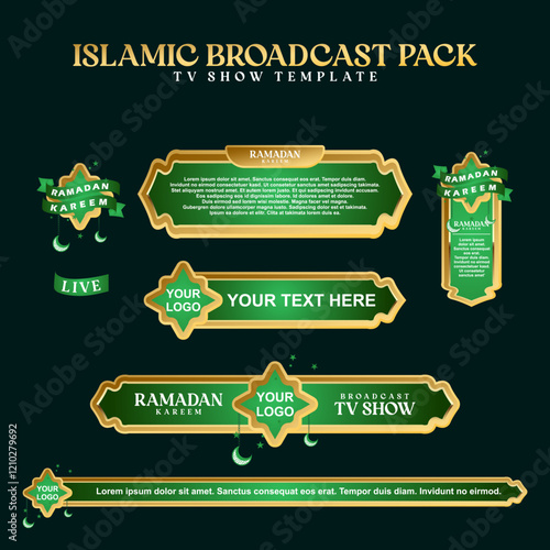 islamic lower third vector pack tv broadcasting channels