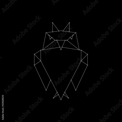 Owl Polygonal Lines, can use for Logo, Pictogram, Bird Figure, Website, Apps, or Graphic Design Element. Vector Illustration photo