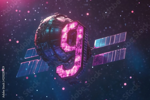 Fototapeta Naklejka Na Ścianę i Meble -  A space station with the number 9 on it