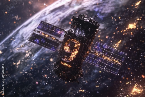 Fototapeta Naklejka Na Ścianę i Meble -  A space station with the number 9 on it