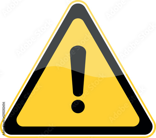 exclamation mark sign icon in yellow and red triangle modern , caution warning attention signs