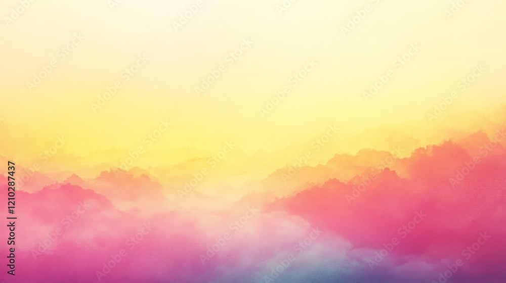 Fototapeta premium Misty Mountain Sunrise with Warm Pastel Colors