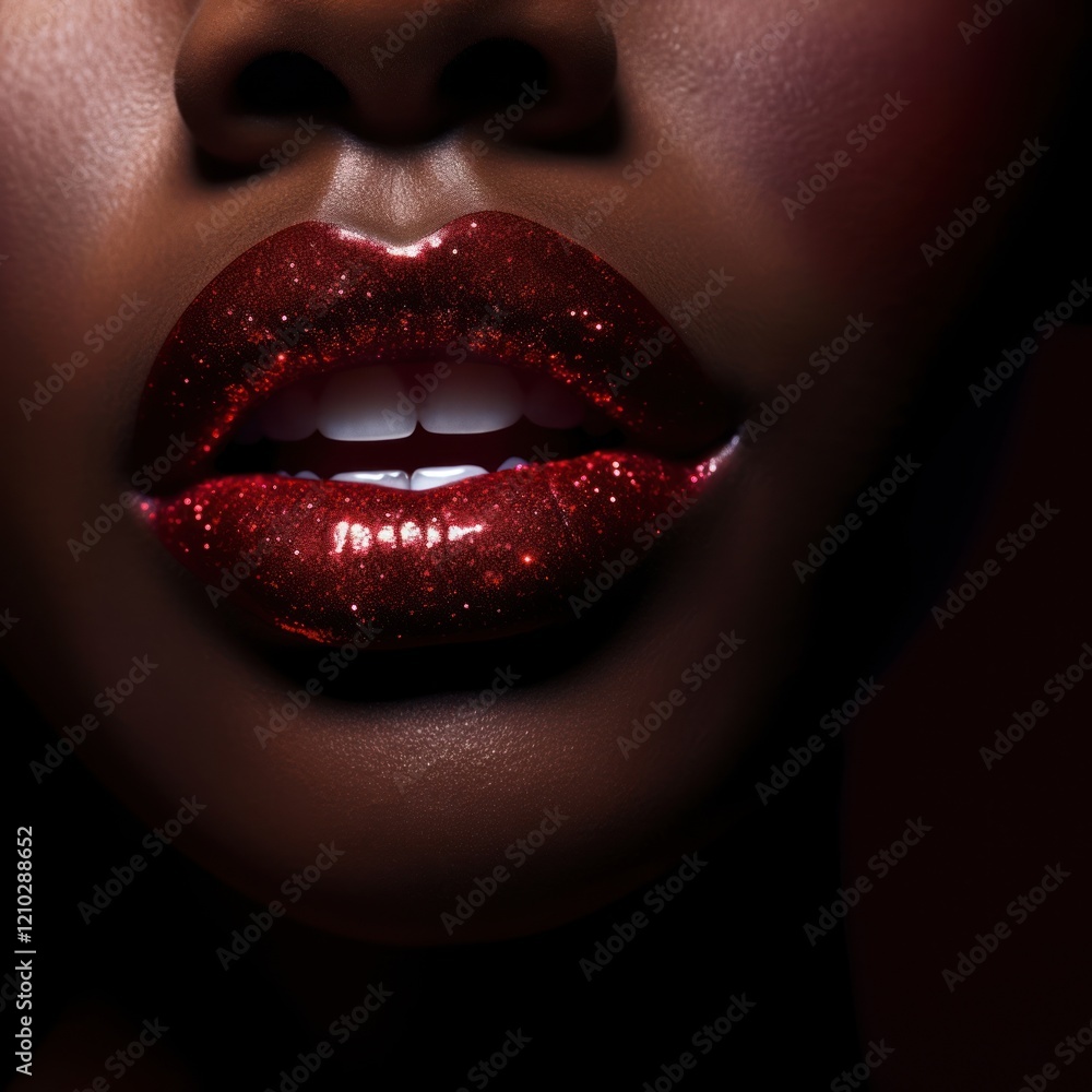 Obraz premium Cosmetics lipstick black mouth