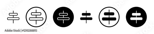 Align center icons vector pack in black and blue colors