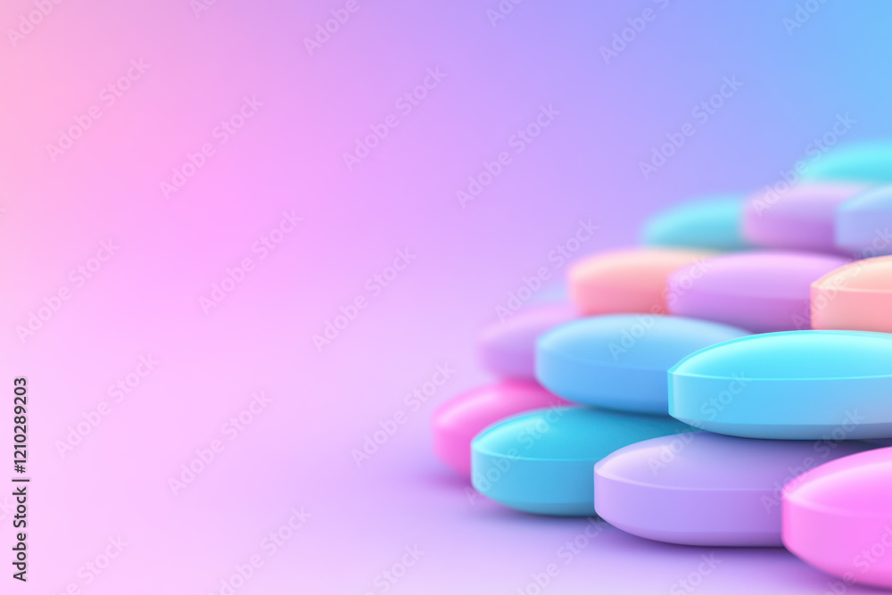 Pastel Pill Background with Copy Space Pastel Pill Background with Copy Space