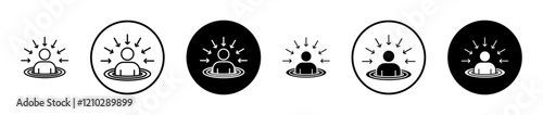 Centric consumer icons set in black filled and stroke line style