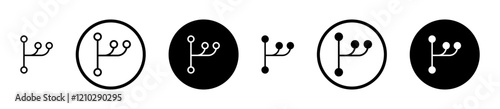 Code branch icons vector pack in black and blue colors