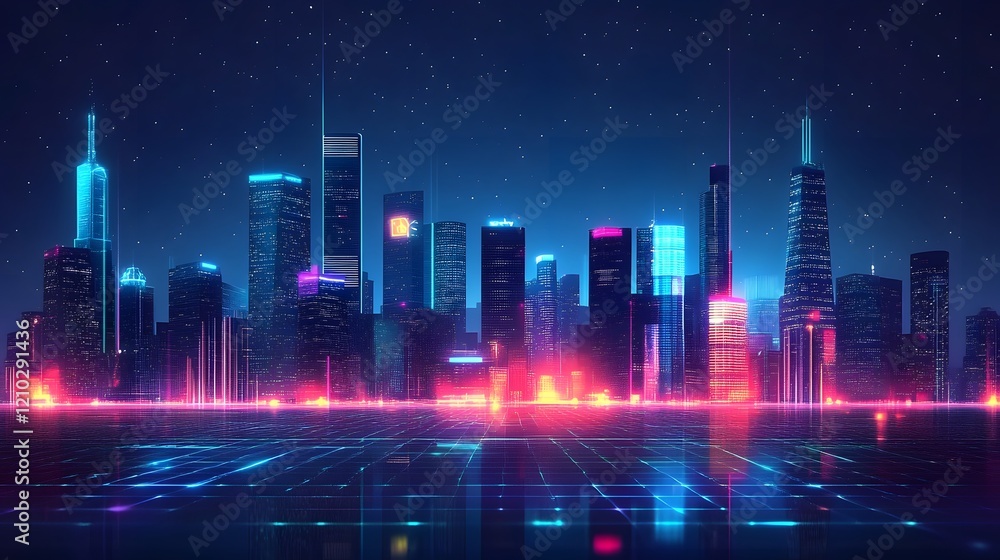 Futuristic cityscape with glowing geometric city grids vibrant electric patterns and dynamic colorful aesthetic designs Luminous urban landscape with a modern tech inspired visual aesthetic Futuristic cityscape with glowing geometric city grids vibrant electric patterns and dynamic colorful aesthetic designs Luminous urban landscape with a modern tech inspired visual aesthetic