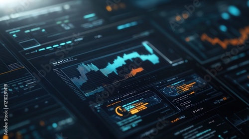 Digital Screen With Stock Market Data