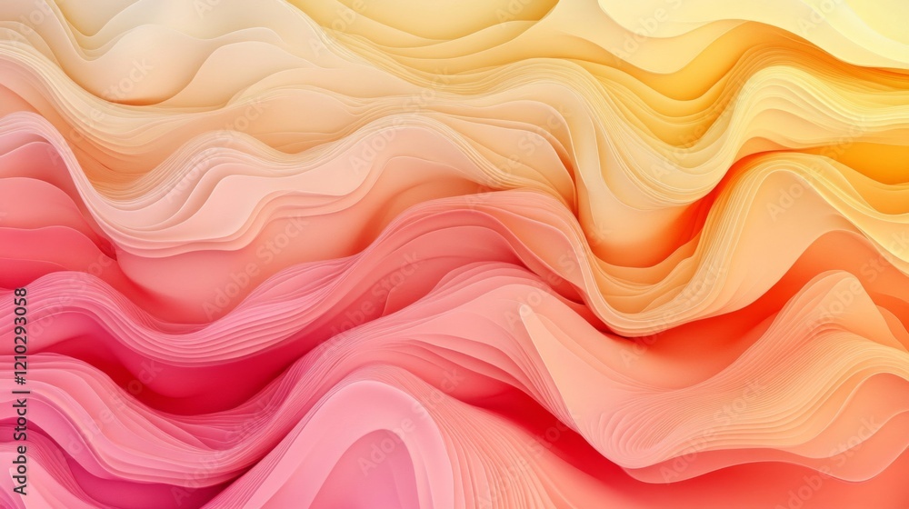 Obraz premium Abstract Wave Background with Warm Color Gradient