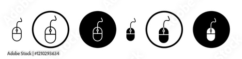Mouse icons in black and blue set