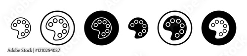 Palette icons vector pack in black and blue colors