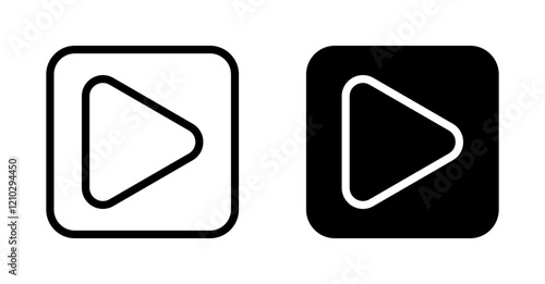 Play icons in black and blue set