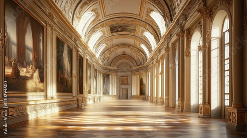 Classical Art Gallery With Renaissance Paintings