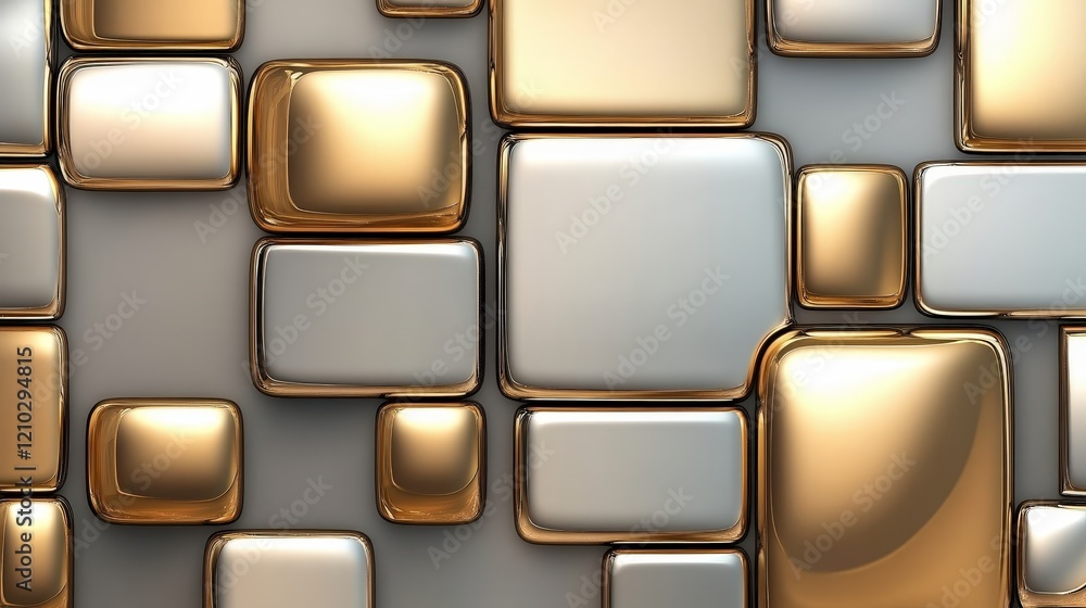 Shiny Metallic Squares in Gold and Silver Colors Shiny Metallic Squares in Gold and Silver Colors