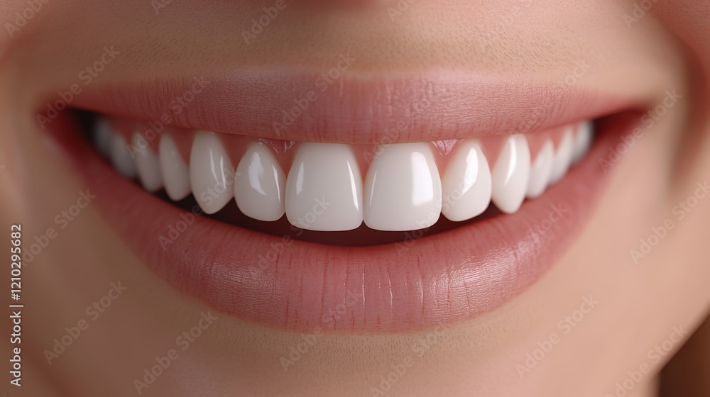 Fototapeta premium Close-Up Of Perfectly White Teeth Smile