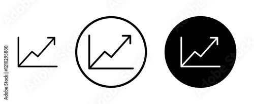 Stats icons set in black filled and stroke line style