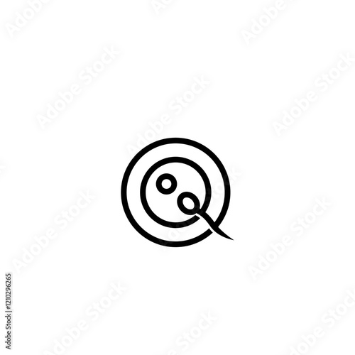 Human fertilization icon isolated on white background