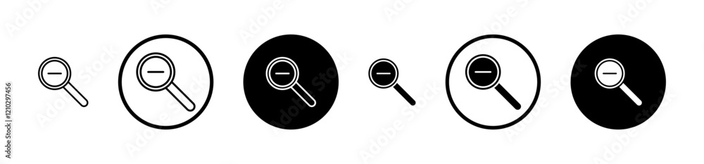Zoom out icons vector pack in black and blue colors Zoom out icons vector pack in black and blue colors