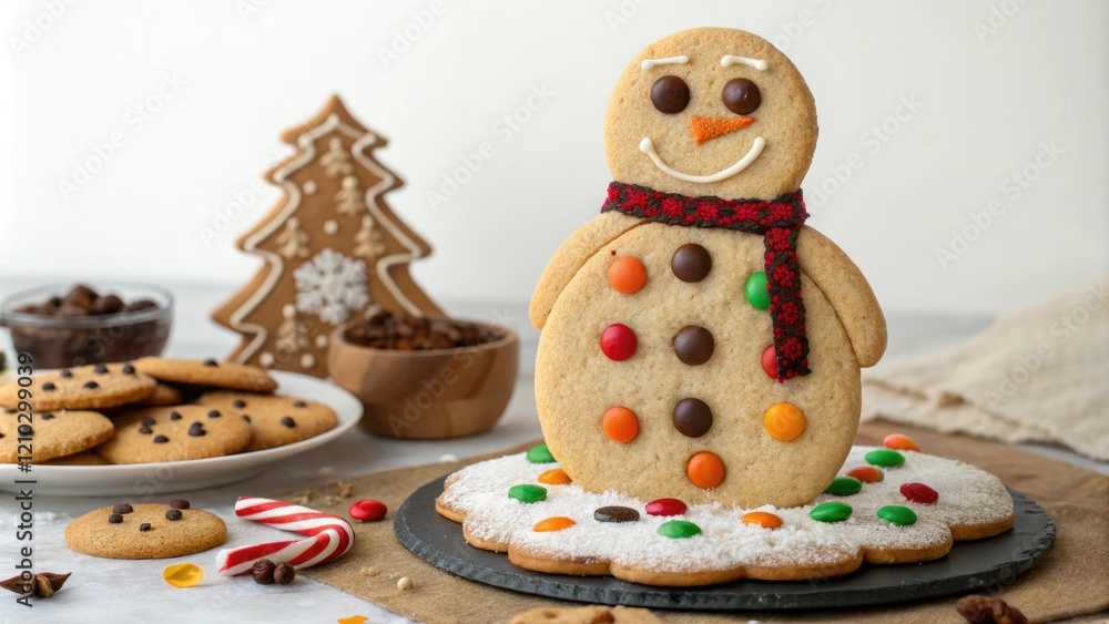 Christmas Gingerbread Cookie Snowman Centerpiece, centerpiece, christmas cookies Christmas Gingerbread Cookie Snowman Centerpiece, centerpiece, christmas cookies